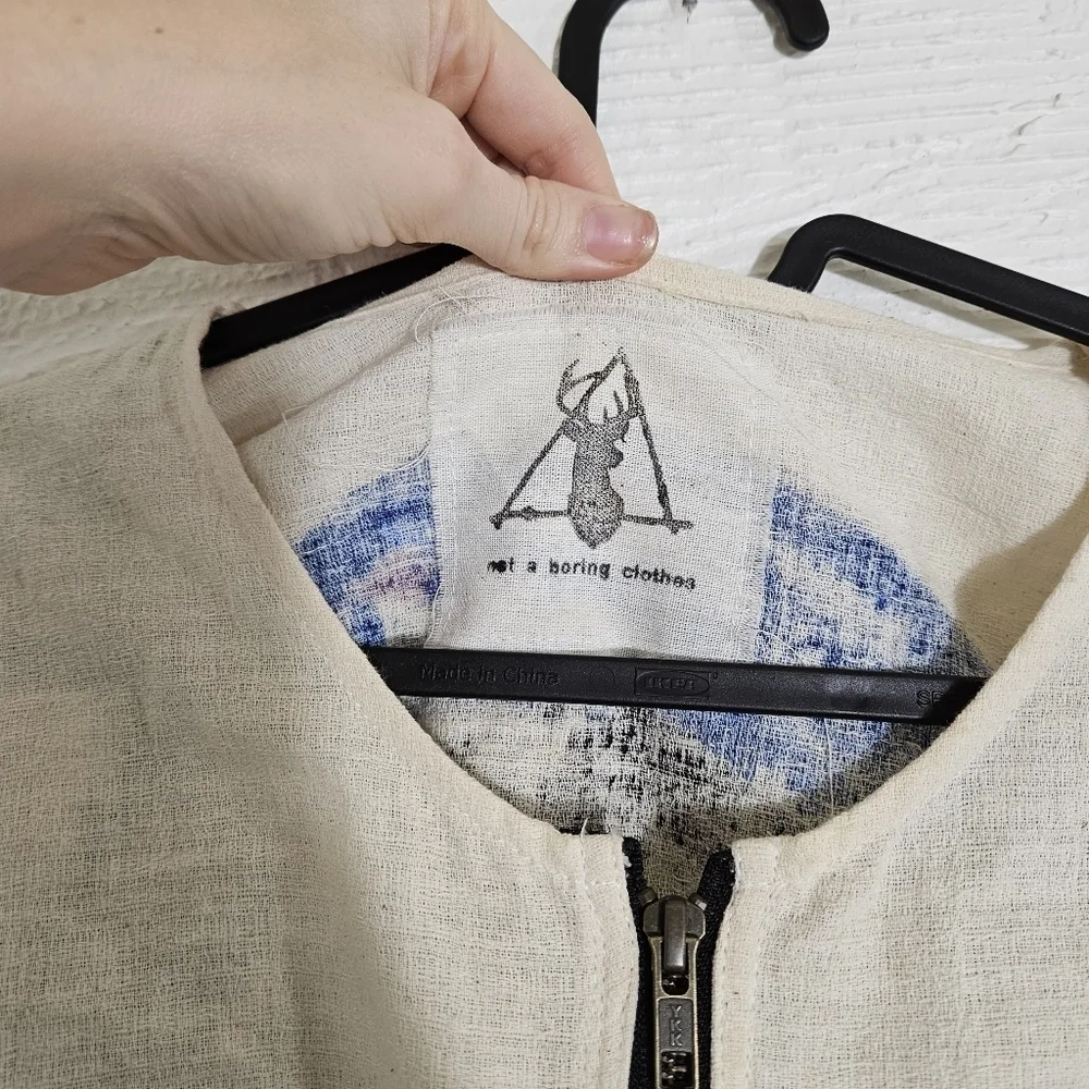 Hand Painted Linen Jacket - Picture 7 of 10